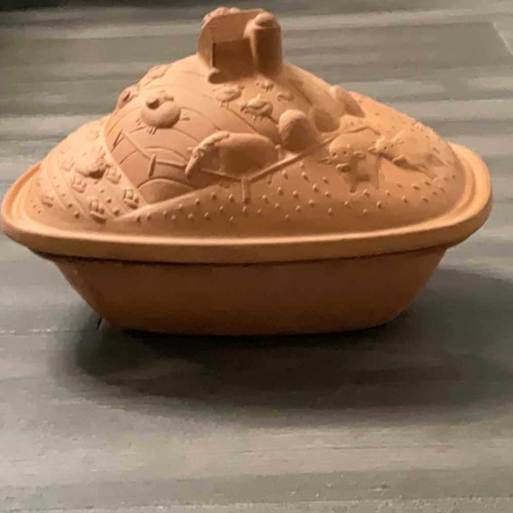 Vintage Gallery Originals 1984 Terra Cotta Clay Roasting‎ Dish-Farm-Country-NIB